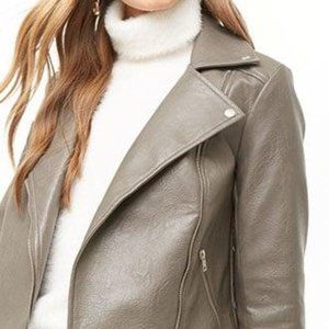 Forever 21 Gray Faux Leather Jacket (size US s)